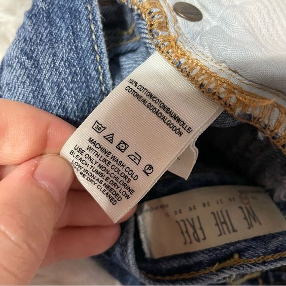 W25 Distressed Destroyed Blue Denim Jean Shorts Free People We The Free - Picture 7 of 8